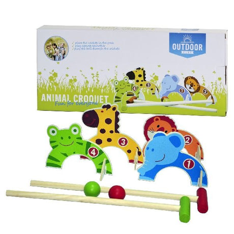 Jouer en plein air des animaux en bois croquet