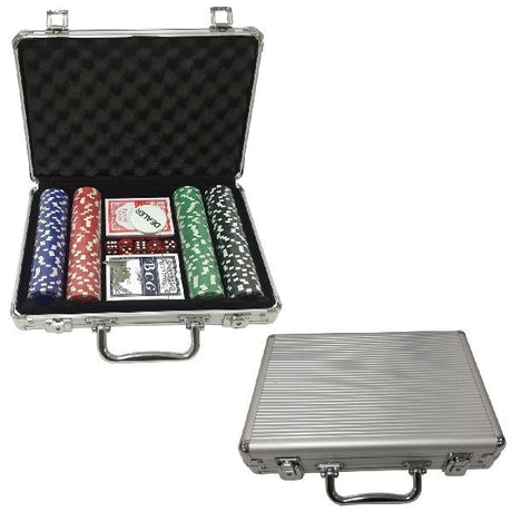 Jeu de poker de jeux de clown dans un coffret en aluminium