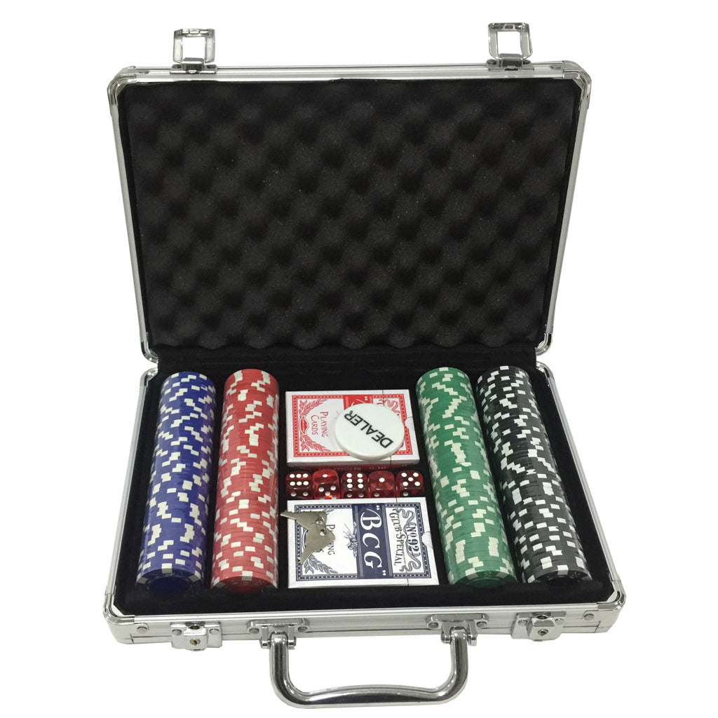 Jeu de poker de jeux de clown dans un coffret en aluminium