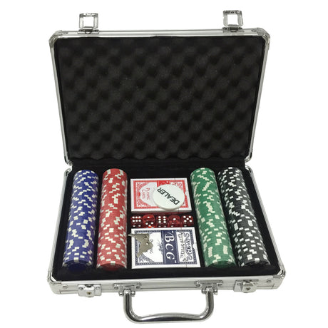 Jeu de poker de jeux de clown dans un coffret en aluminium