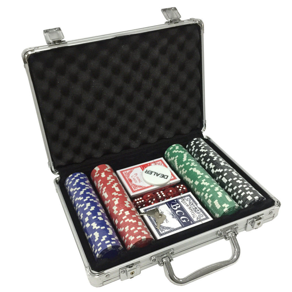 Jeu de poker de jeux de clown dans un coffret en aluminium