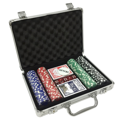 Jeu de poker de jeux de clown dans un coffret en aluminium