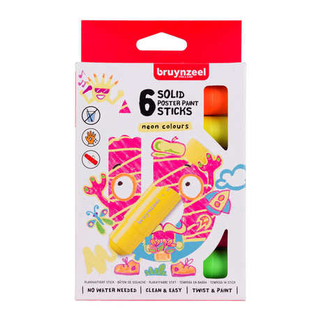 Bruynzeel bâtons de gouache set néon | 6 couleurs