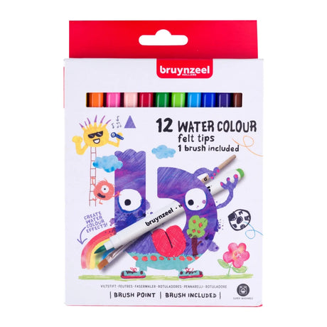 Bruynzeel kids waterverf viltstiften set 12 stuks