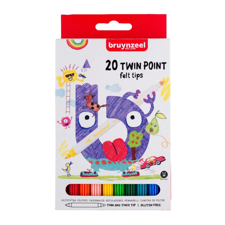 Marqueurs Bruynzeel - pointe double - pointe fine et épaisse - 20 pcs.