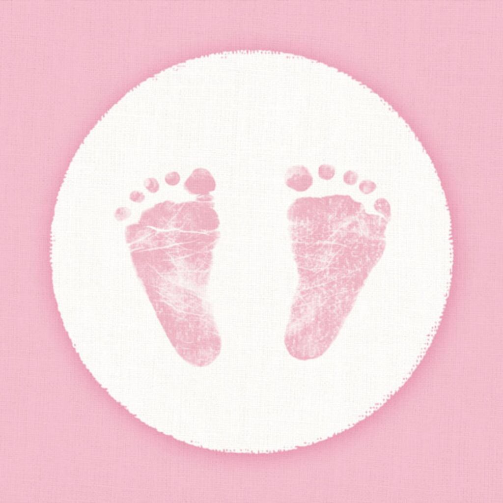 Ambiente serviettes pieds de bébé 33 cm rose