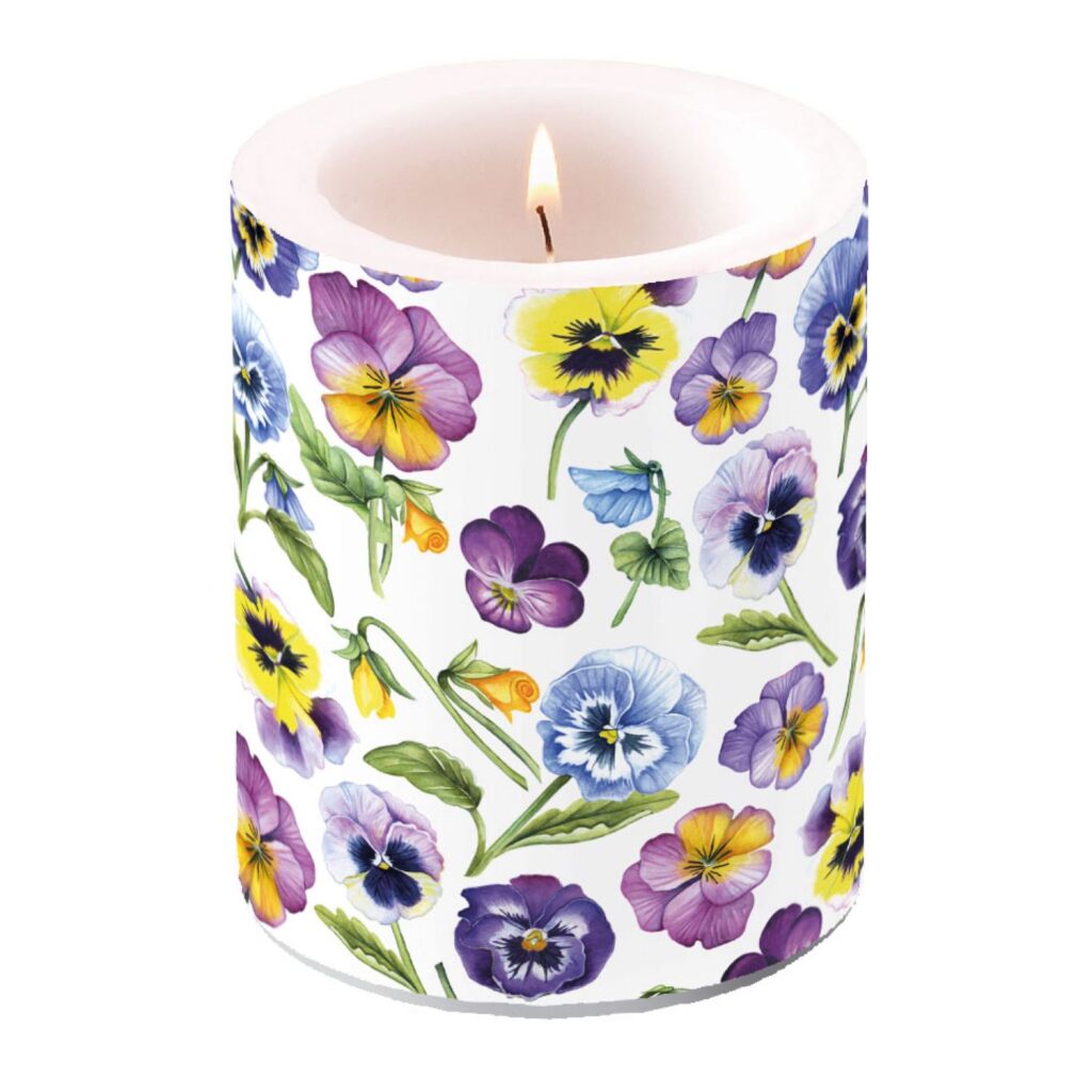 Bougie Ambiente grandes violettes 75 heures 10x12 cm