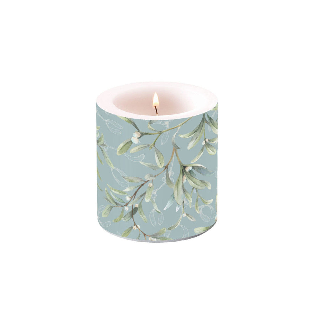 Bougie pilier Ambiente gui all over 7,5x8 cm vert