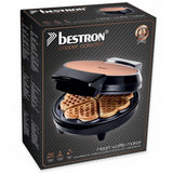 Bestron awm700co gaufrier coeurs 700w cuivre noir