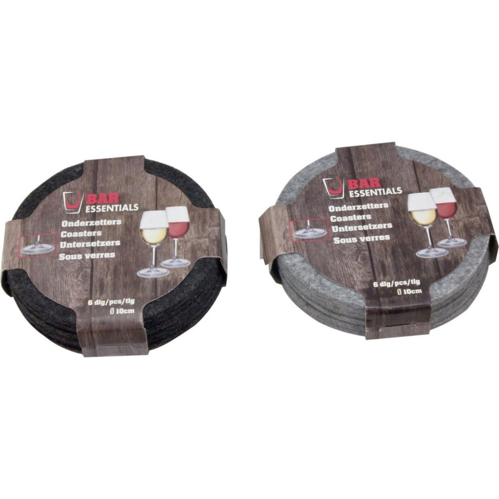 Dessous de verre Bar essentials feutre rond 10cm lot de 6