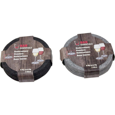 Sous-verres en feutre Bar essentials 10 cm 6 pièces