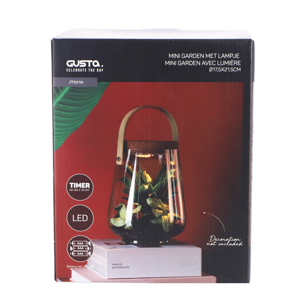 Mini jardin Gusta avec lumière 21,5 cm