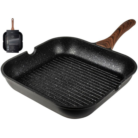Gusta granito fuerte poêle à griller en pierre 28 cm brun noir