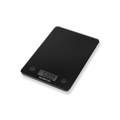 Inventum ws305b - balance de cuisine numérique - 1 gr à 5 kg - fonction tare - surface en verre - batterie incluse - verre noir