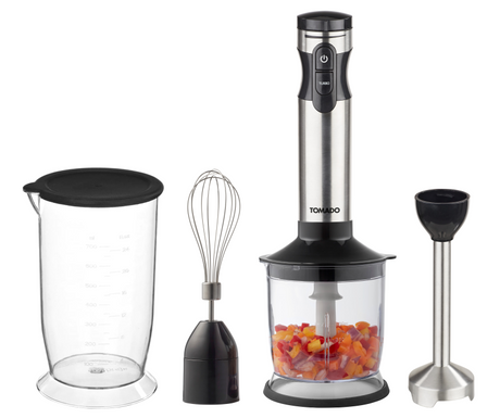 Ensemble mixeur plongeant Tomado acier inoxydable noir 1000w