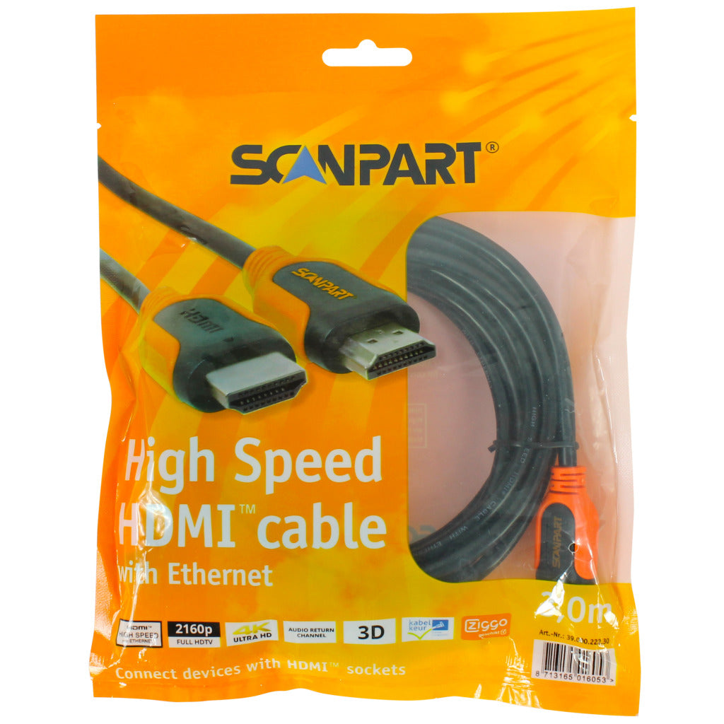 Câble HDMI Scanpart orange 3m