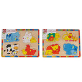 Puzzle en bois animaux sauvages avec oursons, 8 pcs.