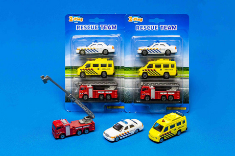 Voitures de service d'urgence 2 jeux 8 cm blanc jaune rouge 3 pièces