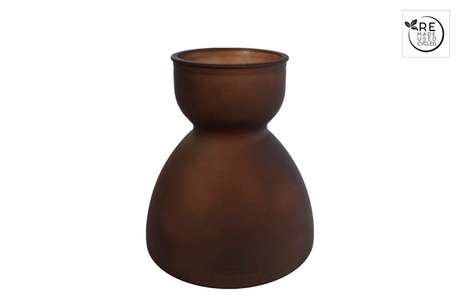 Gifts Amsterdam vase diabolo 22 x 21 cm verre marron mat