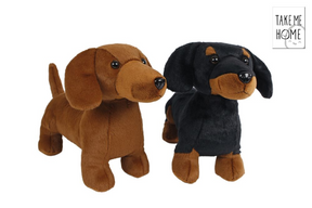 Peluche teckel Take me home doudou chien 33 cm.