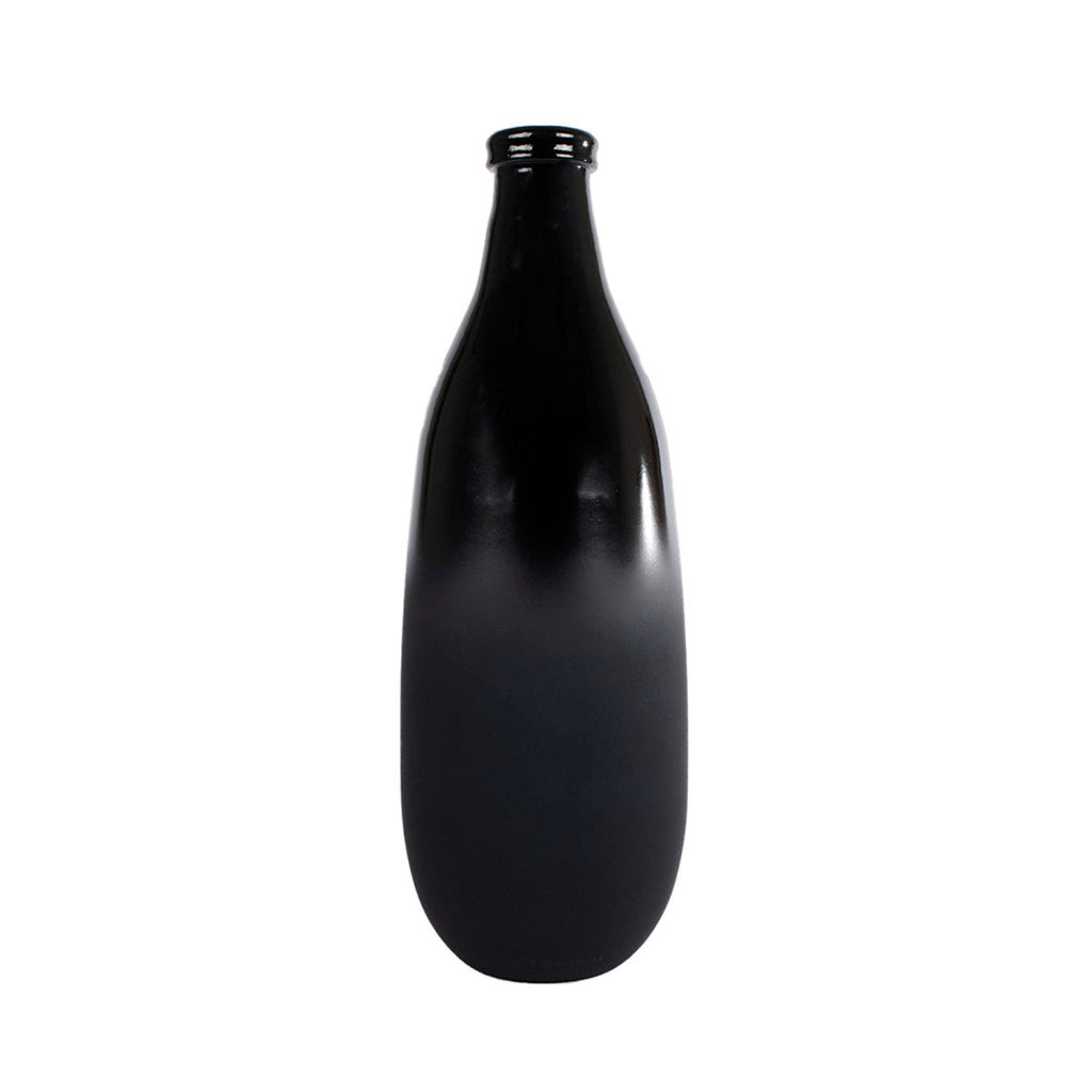 Divers vase montana s verre noir brillant mat 15x15x40cm