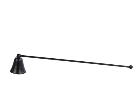 Kaarsendover casper mat zwart metaal 4x28x4cm