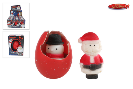 Oeuf en croissance Père Noël bonhomme de neige, 6 cm