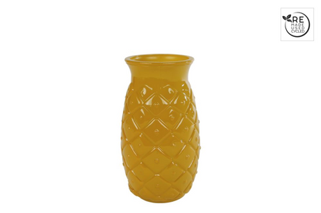 3r vaas ananas s glossy oker glas 9x9x14,5cm