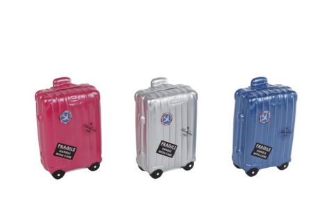 Valise tirelire 13,5x9x5 cm 3 assortis | 4 pièces