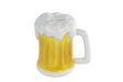 Tirelire chope à bière jaune blanc faïence 14x10x14.5cm jaune