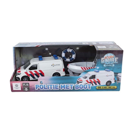 Kids globe vw transporter police avec bateau moulé sous pression