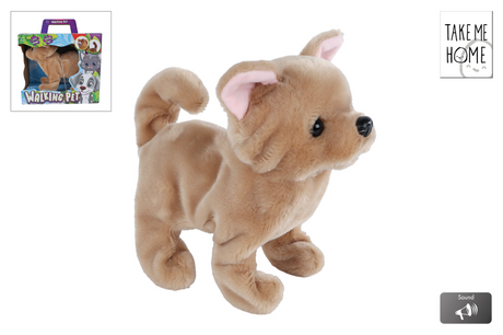 Ramène-moi à la maison en promenant un chien marron qui aboie et remue 21 cm