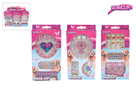 Ongles artificiels Glamour avec diamants - 12 pcs.