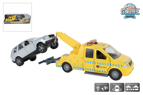 Enfants globe dépanneuse m voiture lumière son moulé sous pression tirer vers l'arrière 26 cm