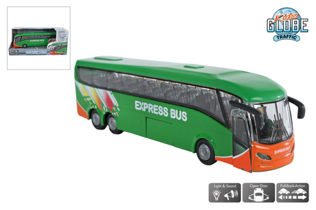 Bus globe pour enfants projeté avec lumière et son, 18,5 cm