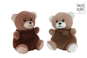 Peluche ours en peluche Take me home 14 cm marron détail brodé.