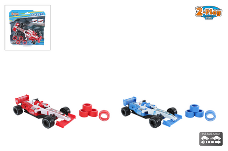 Voiture de course de formule 2 jeux avec pneus supplémentaires, retrait