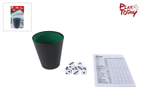 Jouez aujourd'hui au jeu de dés avec une tasse et 5 dés