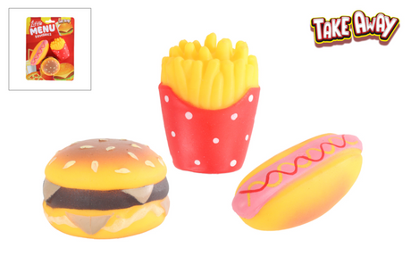 Take away squishy fast food 3-pack 6cm
