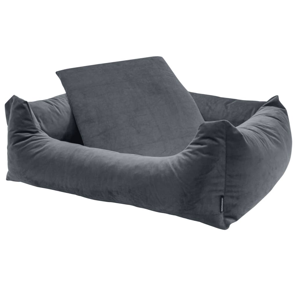 Madison Dog Basket Velvet 80x67x22 cm Gray