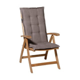 Coussin de chaise Madison avec un dos haut de base 123x50 cm taupe