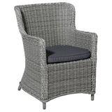 Madison Sëtz Këssen fir Wicker Gaart Stull Panama 48x48 cm Grau