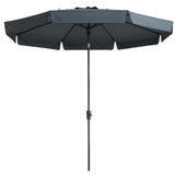 Madison Parasol Flores Ronda de lujo 300 cm Gray