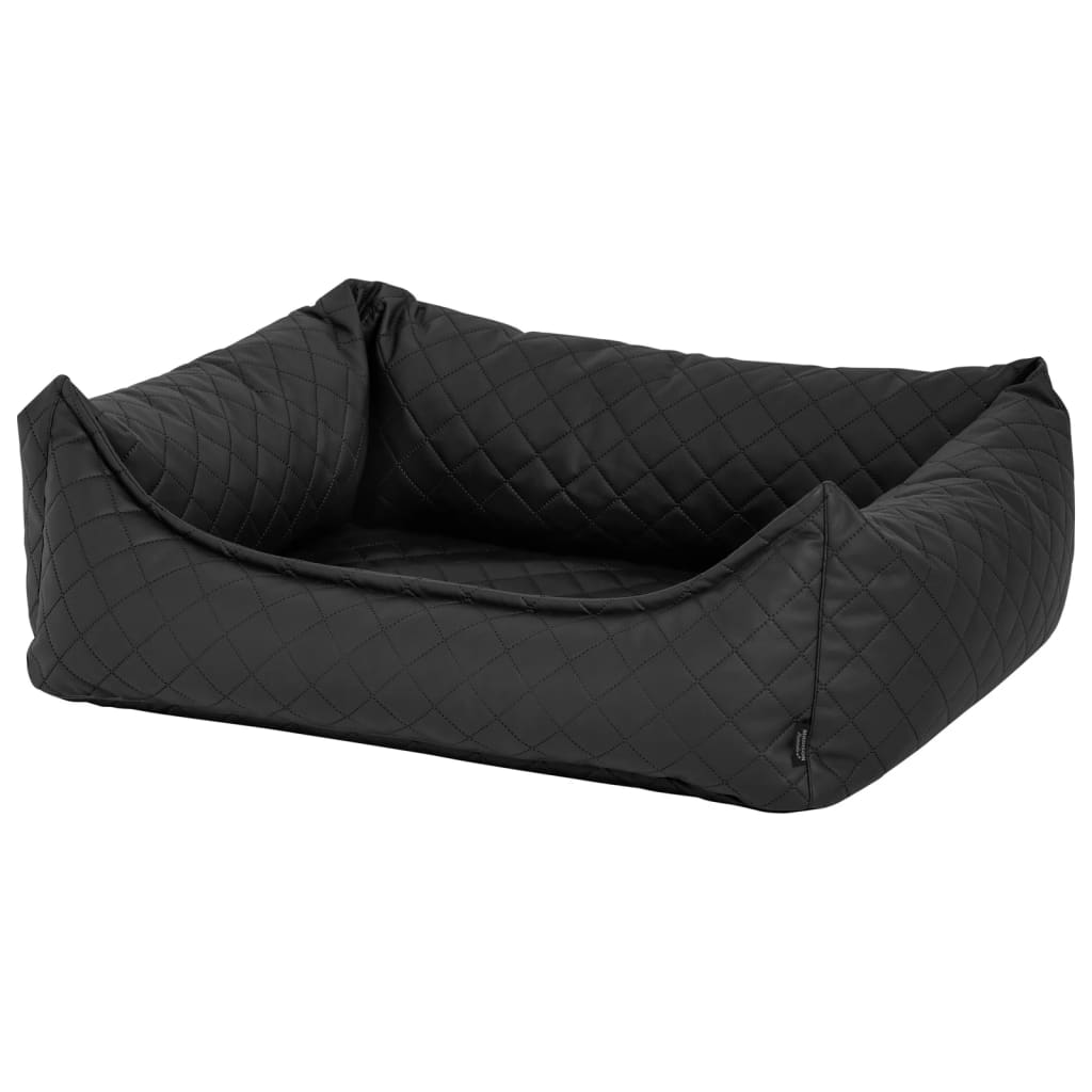 Madison Dog Bed Skai Check 100x80x25 cm grå