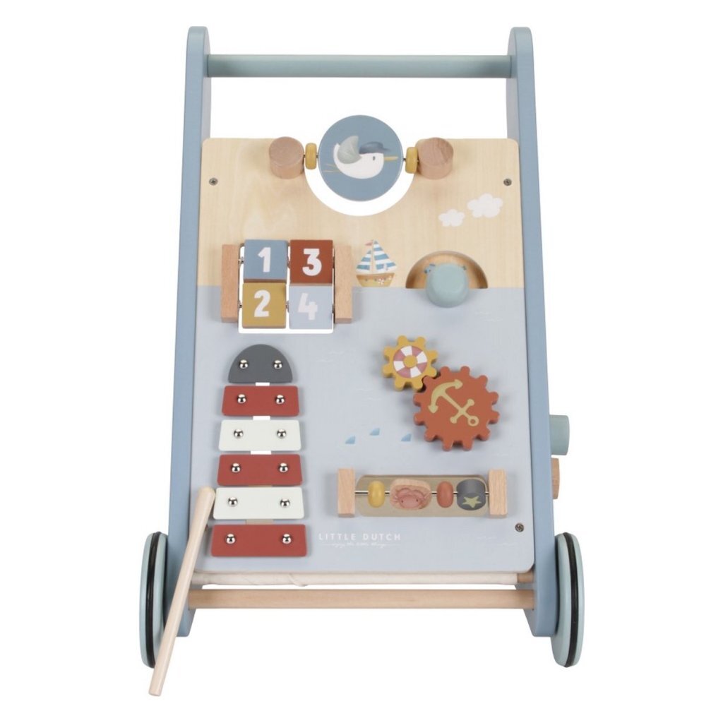 Little dutch houten babywalker sailors bay blauw