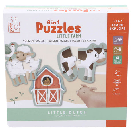 Puzzle 6 en 1 Little Dutch Farm 3-5 pièces