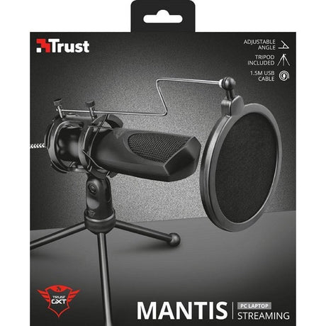 Trust GXT 232 Mantis microphone de streaming USB noir