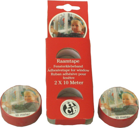 Raamtape rood 18mmx10mtr 2 rollen