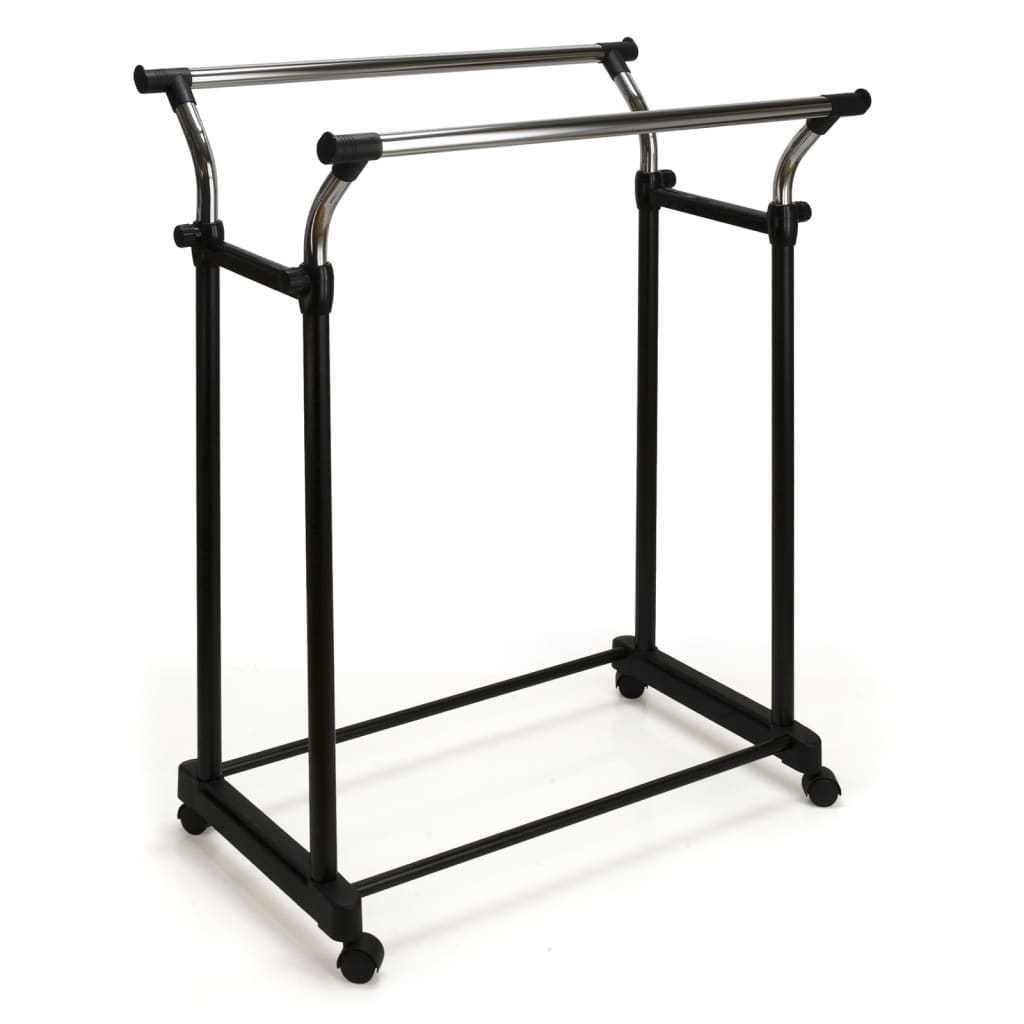 Portant à vêtements en V réglable en hauteur avec 4 roulettes doubles