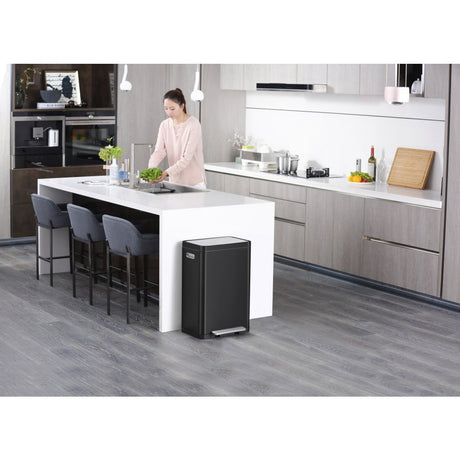 Eko x-cube poubelle à pédale 2x20l noir